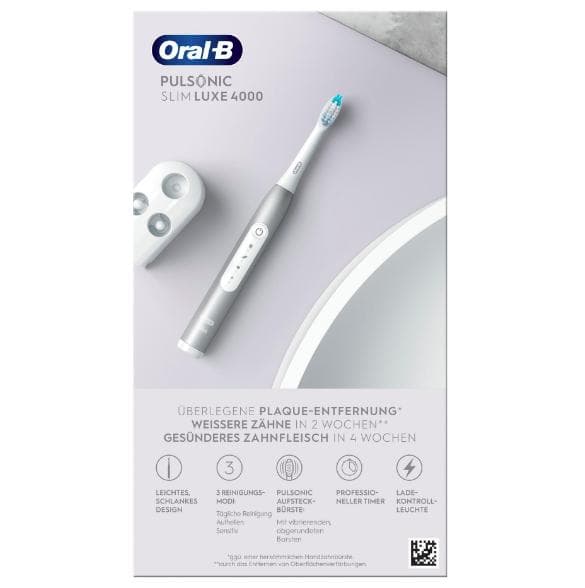 Oral-B Pulsonic Slim Luxe 4000 elektrisk sonisk tandborste för friskare tandkött på 4 veckor - kommer med känsliga program