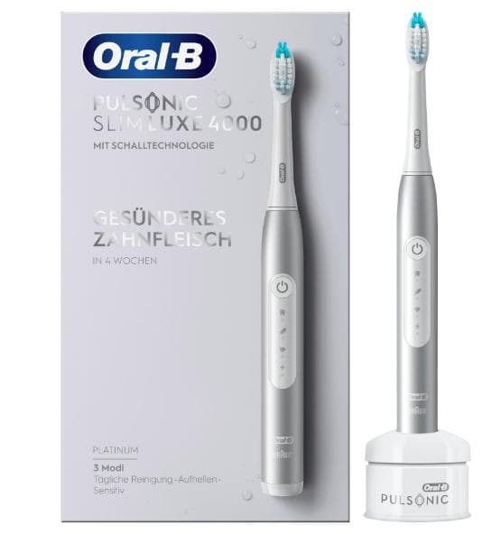 Oral-B Pulsonic Slim Luxe 4000 elektrisk sonisk tandborste för friskare tandkött på 4 veckor - kommer med känsliga program