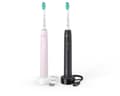 Miniatyrbild 1 av 5: Philips Sonicare Series 3100 HX3675/15 - Elektrisk tandborste - Svart & Rosa - Duopack