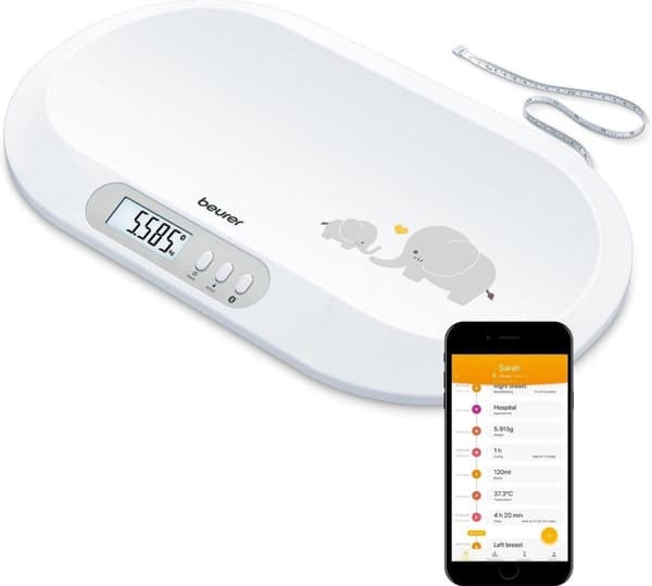 Beurer BY90 - Vauvan vaaka - 20kg - LCD-näyttö - Mittanauha