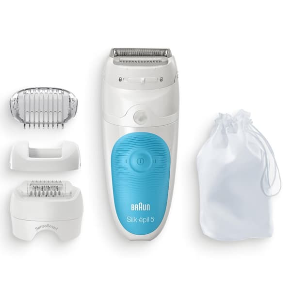 Braun Silk-épil 5 SES 5-605 - Blå - Vit - 28 pincett - MicroGrip - Rakning - Tyskland - Pour des raisons d'hygiène - ne pas partager l'appareil avec d