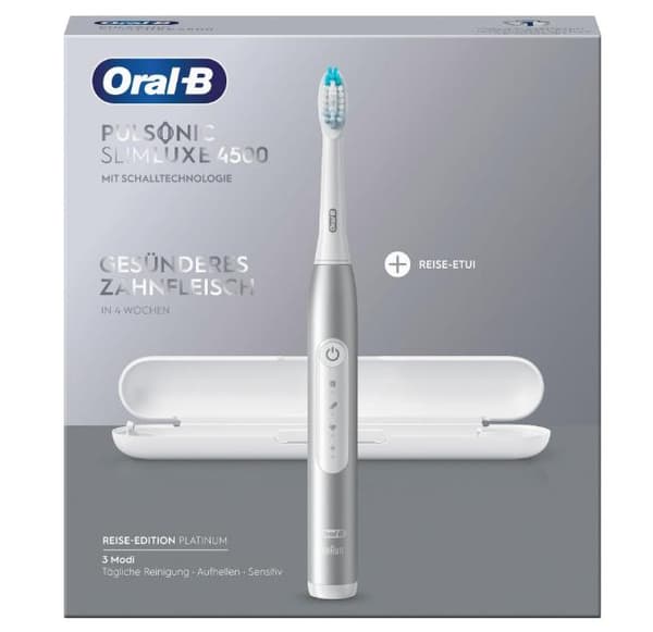 Oral-B Pulsonic Slim Luxe 4500 elektrisk sonisk tandborste för friskare tandkött på 4 veckor - kommer med känsliga program