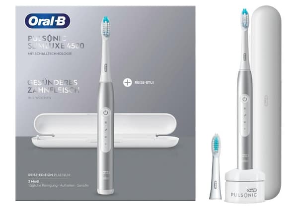 Oral-B Pulsonic Slim Luxe 4500 elektrisk sonisk tandborste för friskare tandkött på 4 veckor - kommer med känsliga program