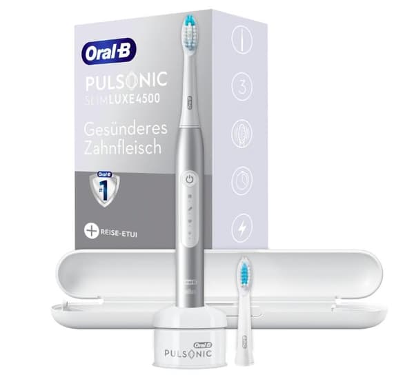 Oral-B Pulsonic Slim Luxe 4500 elektrisk sonisk tandborste för friskare tandkött på 4 veckor - kommer med känsliga program