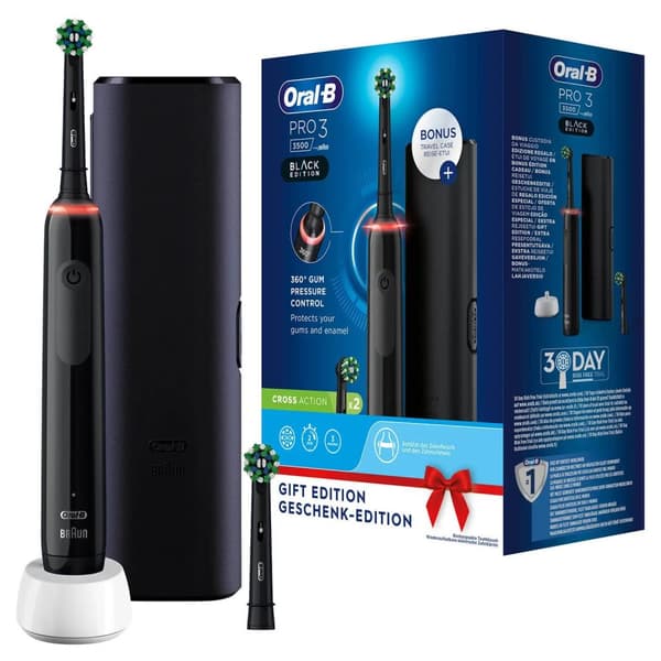 Oral-B Pro 3 3500 Black Edition JAS22 matkakotelolla (3500musta)