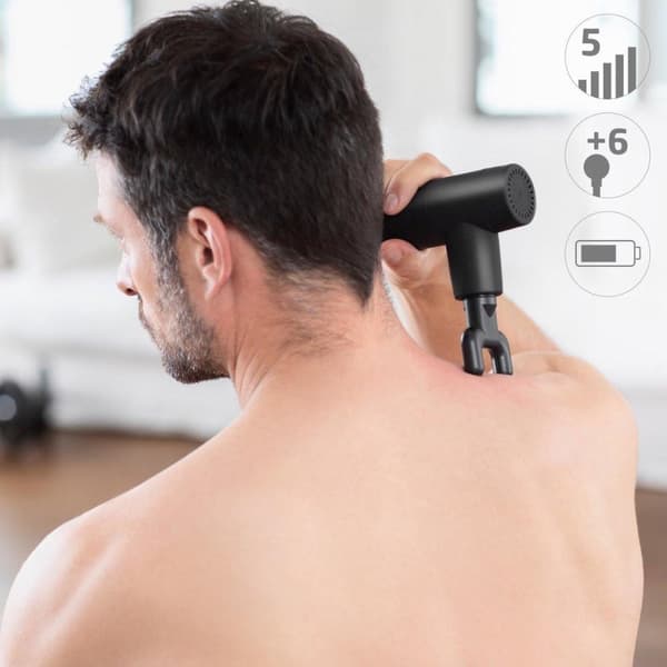 Medisana MG 150 Massage Gun Mini - 6 massagestykker, 5 vibrationsniveauer, USB-C, medfølger taske