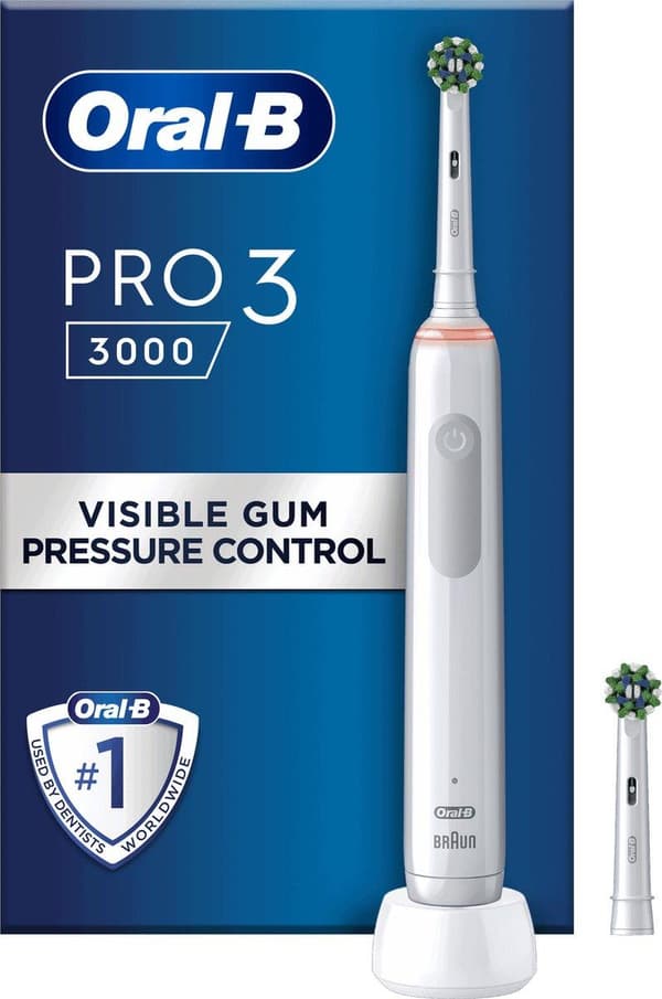 Oral-B Pro 3 3000 - El-tandbørste - Hvid