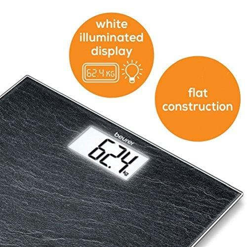 Beurer GS 203 Slate, lasivaa'at liuskekivellä, erittäin suuri LCD-näyttö, 150 kg kantavuus
