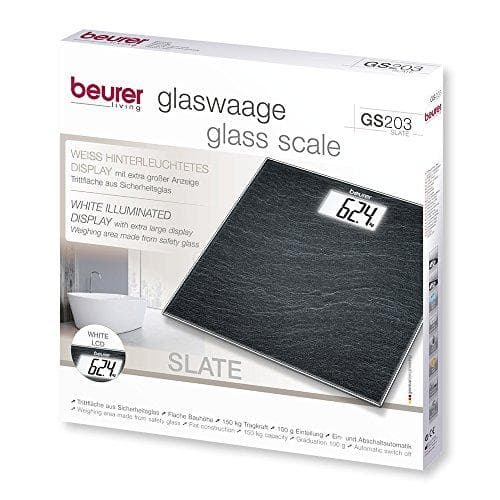 Beurer GS 203 Slate, lasivaa'at liuskekivellä, erittäin suuri LCD-näyttö, 150 kg kantavuus