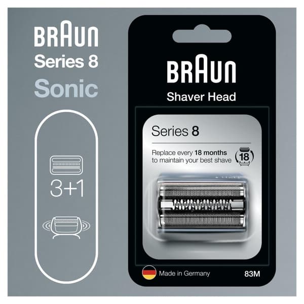 Braun Electric Rakapparat Ersättningshuvud 83M - Silver - 1 st