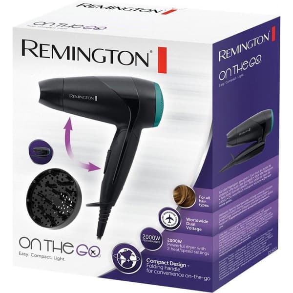 Remington D1500 matkahiustenkuivain / kokoontaitettava matkahiustenkuivain 2000 wattia