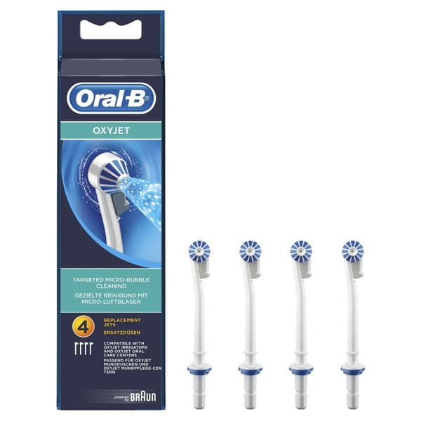 Braun Oral-B OxyJet pakke med 4 - monteringssæt til oral irrigator - hvid (ORAL-B ERSATZDÜS)