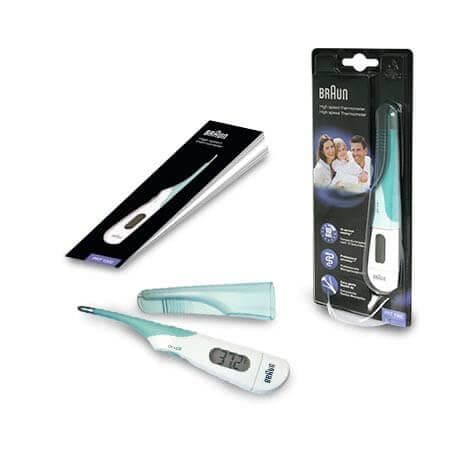 Braun ThermoScan PRT1000 - termometer - ledningsfri - hvid/grøn