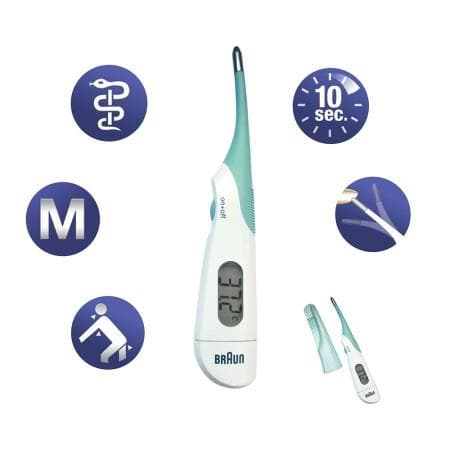 Braun ThermoScan PRT1000 - termometer - ledningsfri - hvid/grøn
