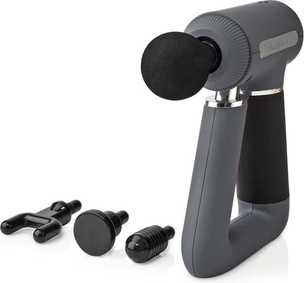 Nedis Sport Massage Gun | Akkukäyttöinen | Sisäänrakennettu litiumioni | Ladattava | 6 hierontatilaa | USB-kaapeli | harmaa