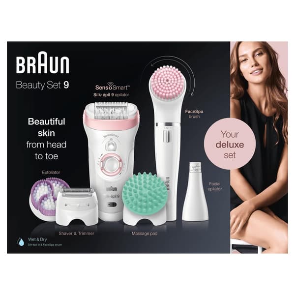 Braun Silk-épil Beauty Set 9 9-995 Deluxe - Epilator - Rakapparat - Exfoliering och rengöring