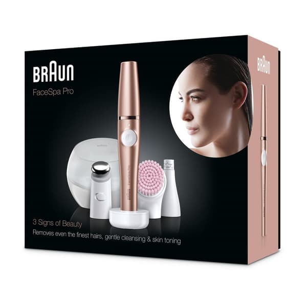 Braun FaceSpa Pro 921 - Ansiktsepilator - Brons - Med 3 extrafunktioner
