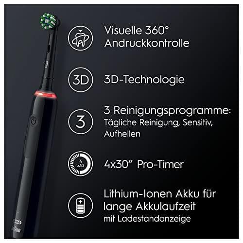 Braun Oral-B Pro 3 3000 Sensitive Clean Black JAS22 Toothbrush 759868 (759868)