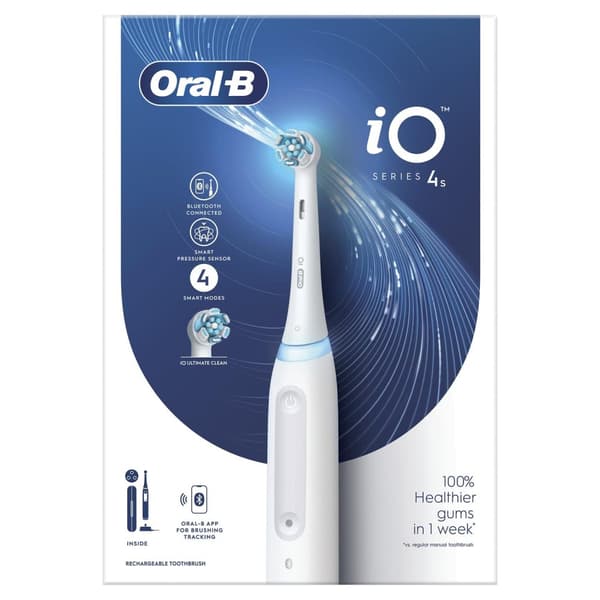 Oral-B iO 4S - Vuxen - Vibrerande tandborste - Daglig skötsel - Känslig - Superkänslig - för vita tänder - Vit - Rund - Uppladdningsbar (4210201414865