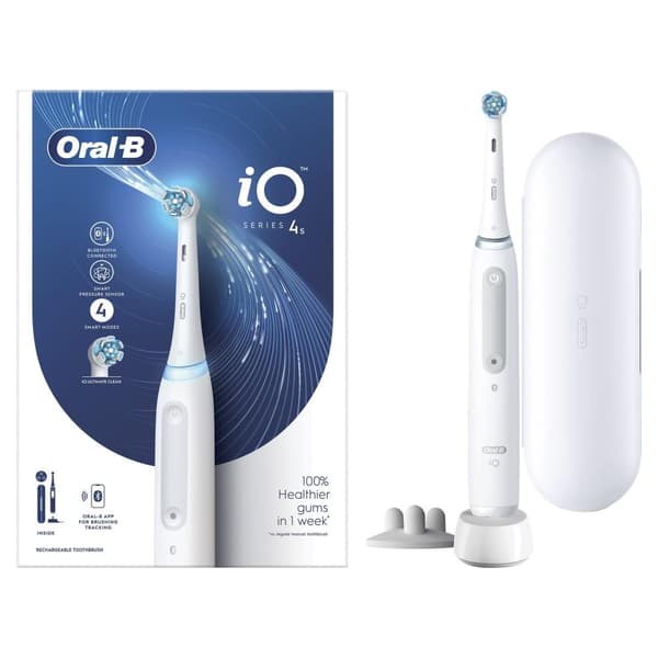 Oral-B iO 4S - Vuxen - Vibrerande tandborste - Daglig skötsel - Känslig - Superkänslig - för vita tänder - Vit - Rund - Uppladdningsbar (4210201414865