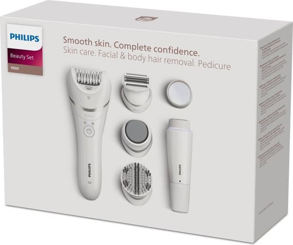 Philips epilator, våd/tør brug, genopladelig batteridrift, 32 pincetsystem, 2 hastighedsniveauer (BRE770/92)