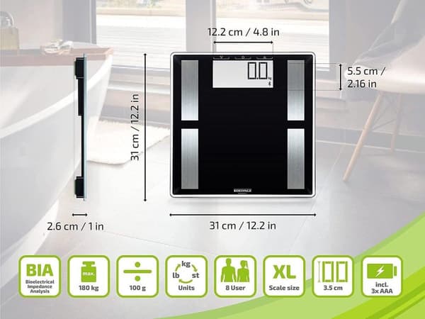 Leifheit Soehnle 63879Shape Sense Connect 50 Bluetooth-kylpyvaakalla (63879)