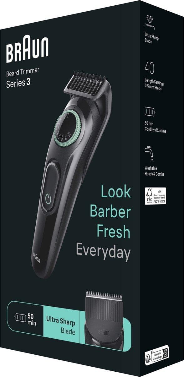 Braun - Styler BT3421 - Trimmeri - Musta / Vibrant Green (447917) (447917)