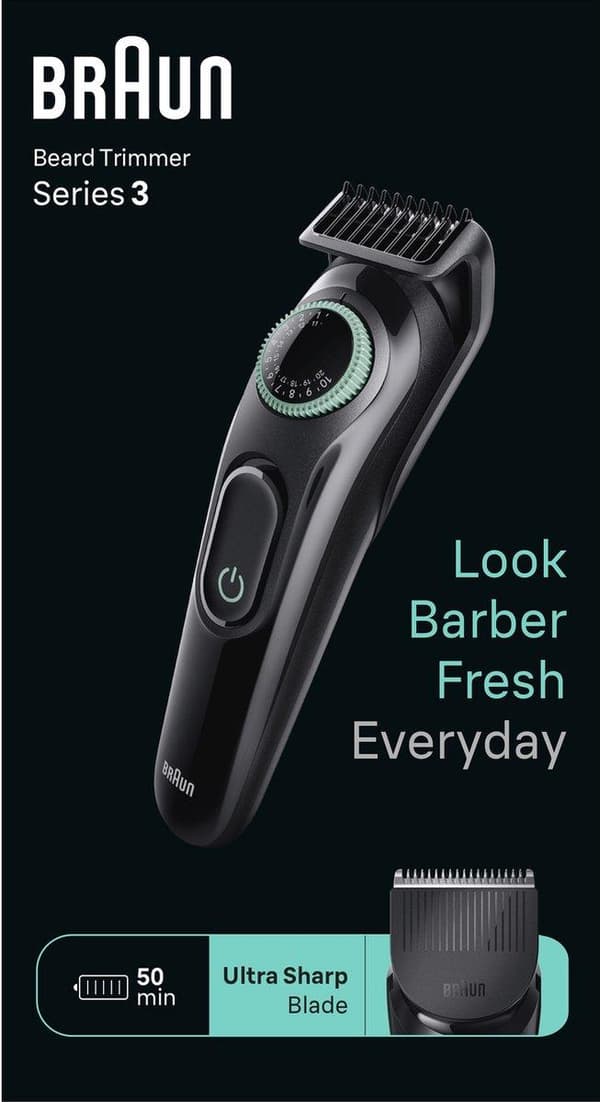 Braun - Styler BT3421 - Trimmeri - Musta / Vibrant Green (447917) (447917)