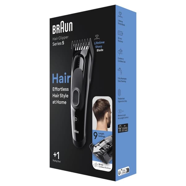 Braun HC5310 - sort - 3 mm - 2,4 cm - hoved - batteri - 50 min (HC5310)