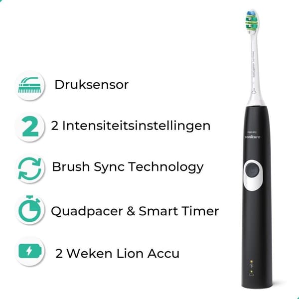 Philips Sonicare ProtectiveClean 4300 HX6800/63 elektrisk tandbørste Sonic tandbørste sort, hvid (HX6800/63)
