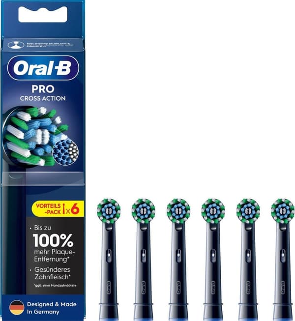 Oral-B-harjaspäät mustat ProCrossAction CleanMaximizer6er (860229)