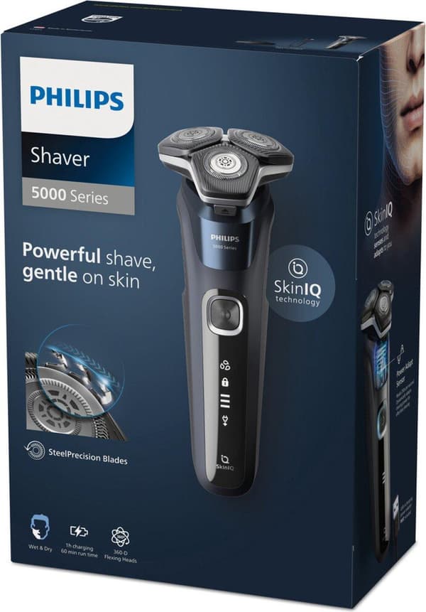 Philips-parranajokone, märkä/kuivakäyttö, ladattava akkukäyttöinen, voidaan käyttää suihkussa, SteelPrecision K (S5885/25)