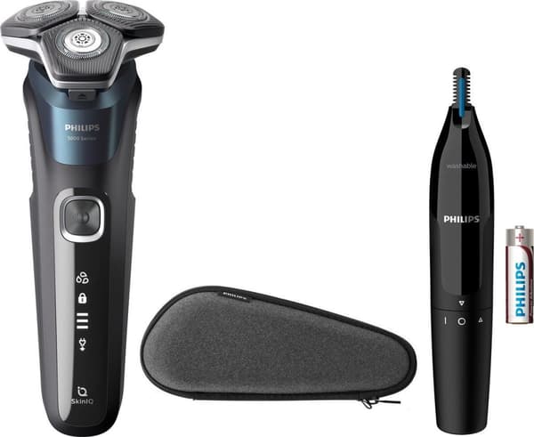 Philips-barbermaskine, våd/tør brug, ledningsfri drift, SteelPrecision-blade, fleksible barberhoveder (S5889/11)