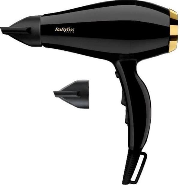 BaByliss 6714E Super Pro -hiustenkuivain 2300 W mustana ja kullana (6714E)