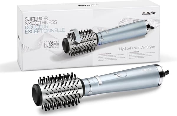 BaByliss Hydro Fushion roterende hårtørrerbørste AS773E - Roterende med 2 retninger - Dobbelt ionisk system - Ø 50 mm børste - 3 temperaturindstilling