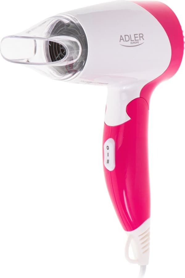 Adler AD2259 - Hårtørrer - 1200 Watt - hvid pink Lyserød, Hvid