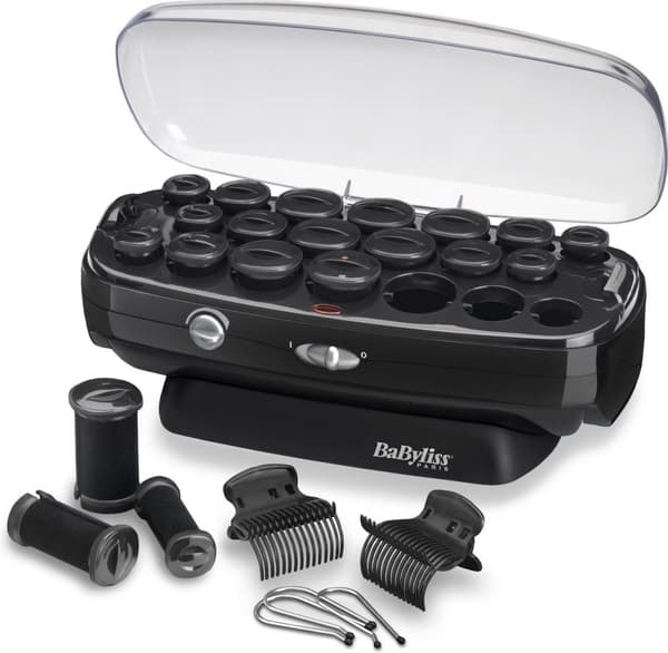 BaByliss Thermo-Ceramic Rollers Curl Set RS035E - 20 Velvet keraamiset rullat - Lämpötilan ilmaisin musta, Ruostumaton teräs