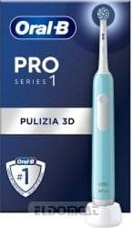 Oral-B genopladelig elektrisk tandbørste serie 1 blå med 1 erstatningsbørste. 1 tandbørste