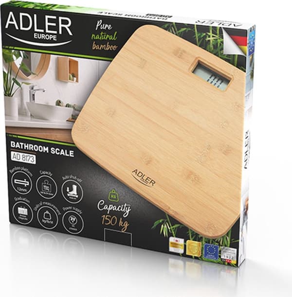 Adler AD 8173 - skala firkantet bambus elektronisk vægt