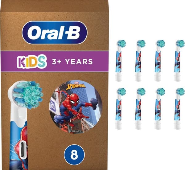 Oral-B Spiderman kirurgiske børster til børn, fra 3 år, ekstra styrke, 8 stk.