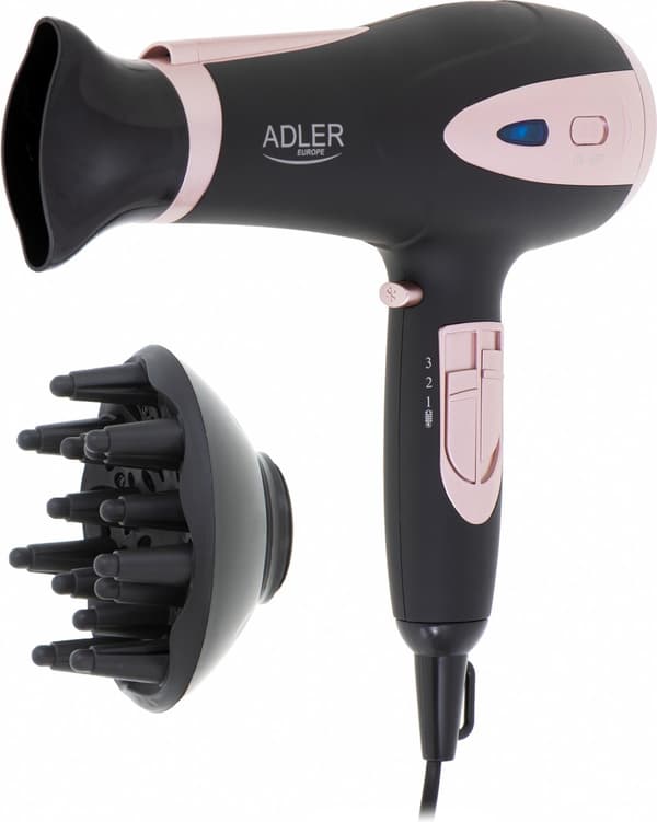 Adler Ad2248 - Ionindhold - hårtørrer - 2200 watt - sort Sort