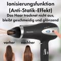 Miniatyrbild 3 av 7: ProfiCare HTD 3113 - Hårmedicin med joniseringsfunktion och diffusor - Svart - 2200W