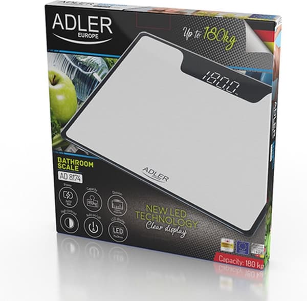 Adler AD 8174w - People's Scale - Hvid - med LED display