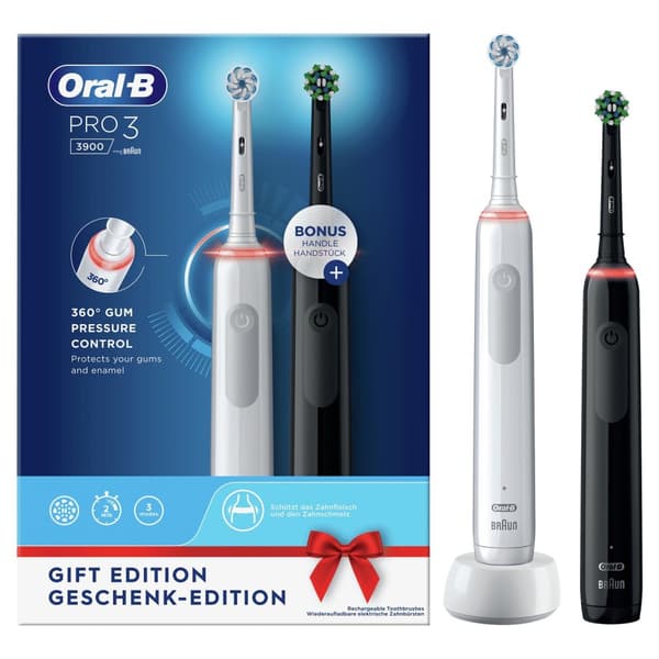 Oral-B Pro 3 3900 - Sähköhammasharja - Duo Pack 2 kpl