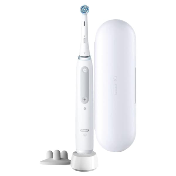 Oral-B iO 4S - Aikuisten - Värähtelevä hammasharja - Päivittäinen hoito - Herkkä - Erittäin herkkä - valkoisille hampaille - Valkoinen - Pyöreä - Lada