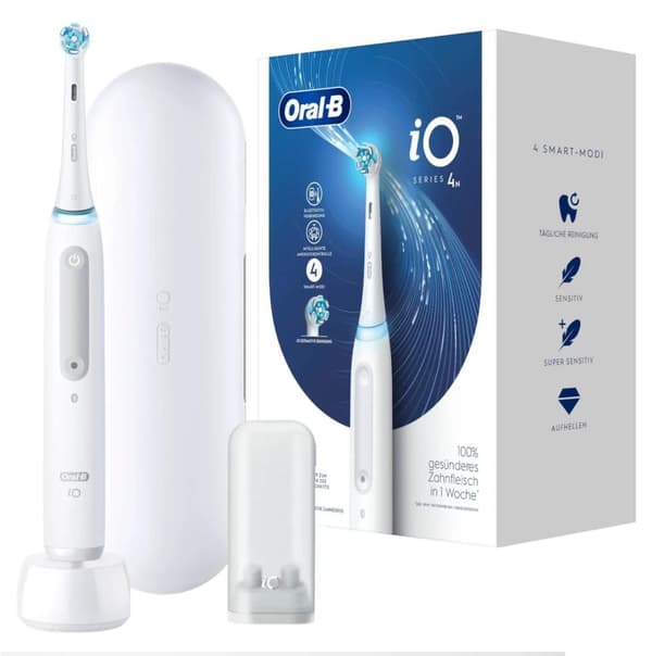 Braun Oral-B iO Series 4 med rejseetui Ganske hvid tandbørste 414988 (414988)