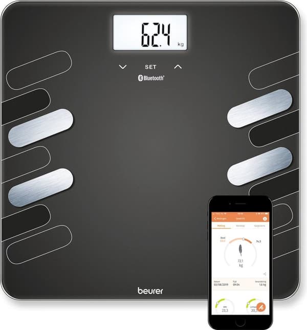 Beurer BF600 - Personlig vægt kropsanalyse - Bluetooth - 180kg - Sort