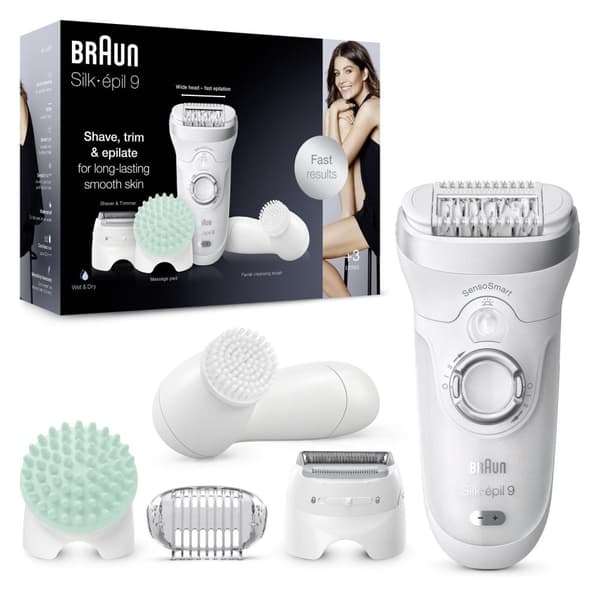 Braun Silk-épil 9 9-865 - Hvid - 40 pincet - Barbering - Tyskland - 1,23 m - Genopladeligt batteri (426752)