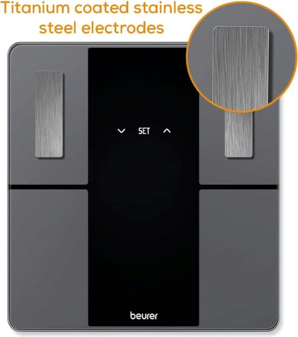 Beurer personliga vågar, digital display, LED-design, sifferhöjd: 40 mm, body mass index (BMI) Erm (760.11)
