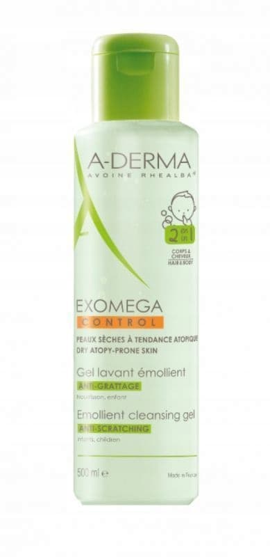 A-DERMA EXOMEGA CONTROL blødgørende 2-i-1 showergel 500 ml
